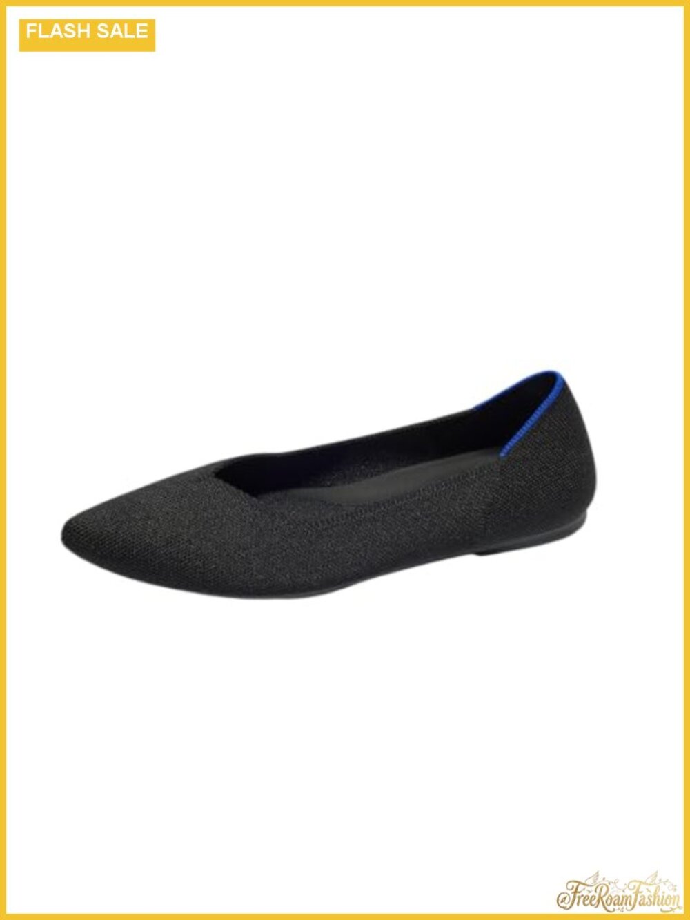 Slip-On Ballet Flat Pointed Toe Knit Machine Washable